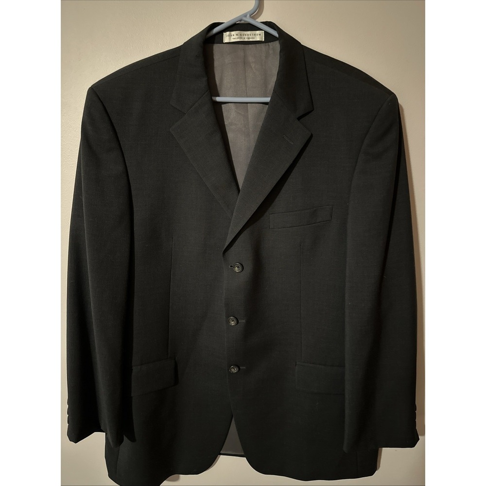 John W Nordstrom Men's Suit Jacket 44R38 Canada Gray Wool Blazer Dark Gray‎